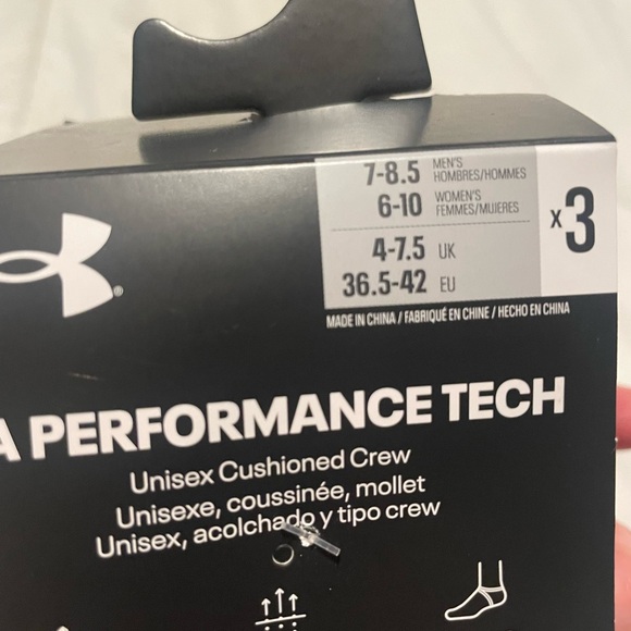 Under Armour performance, tech, unisex, cushioned crew socks - Picture 4 of 5